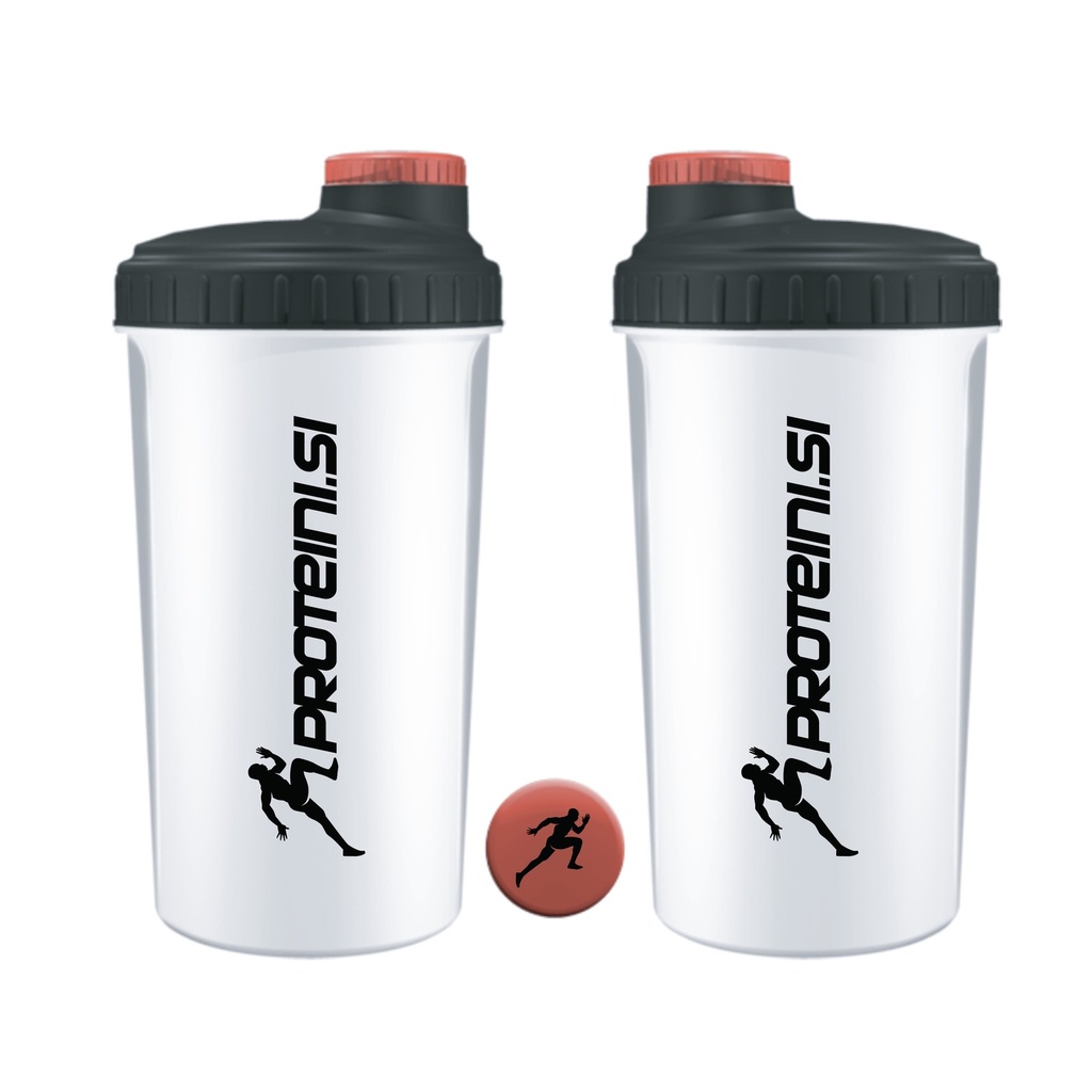 PROTEINI.SI SHAKER TRANSPARENT WHITE - BLACK, 700ml
