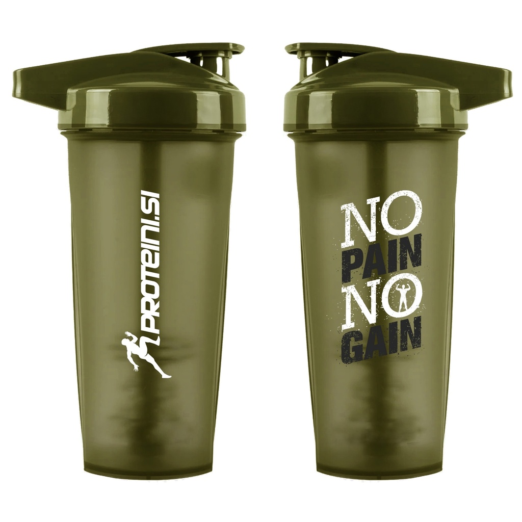 PROTEINI.SI SHAKER "NO PAIN NO GAIN" (OLIVE GREEN), 800ml