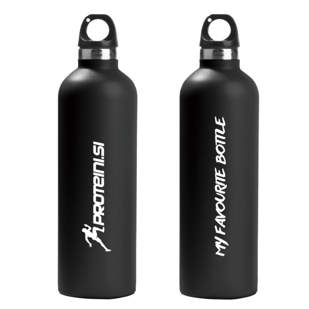 STEKLENICA IZ NERJAVEČEGA JEKLA "MY FAVOURITE BOTTLE", 600ml, črna