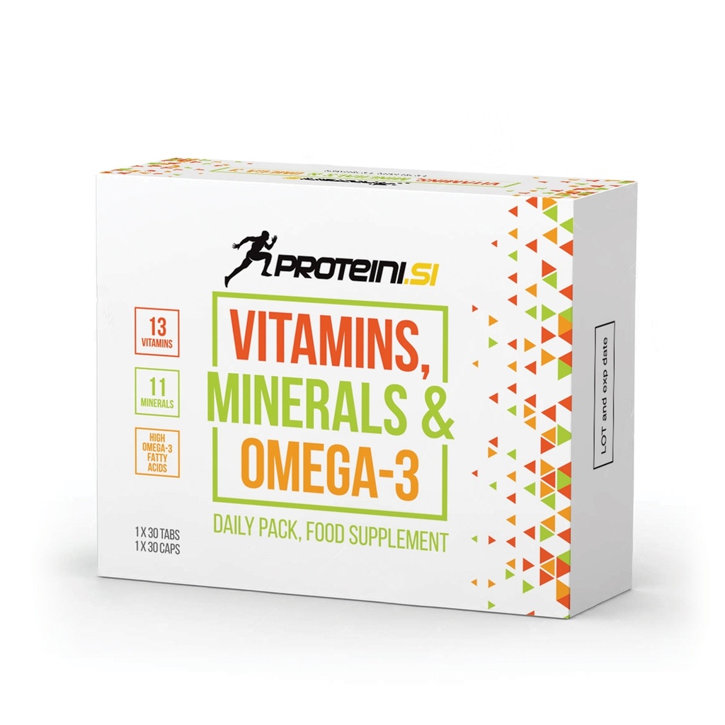 PROTEINI.SI VITAMINS, MINERALS & OMEGA 3, 30 compresse + 30 capsule