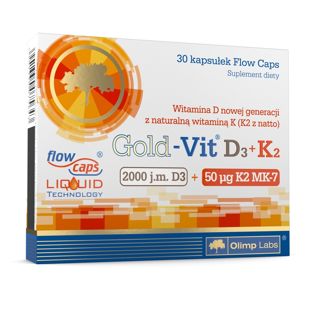 OLIMP GOLD-VIT D3+K2, 30 kapsul