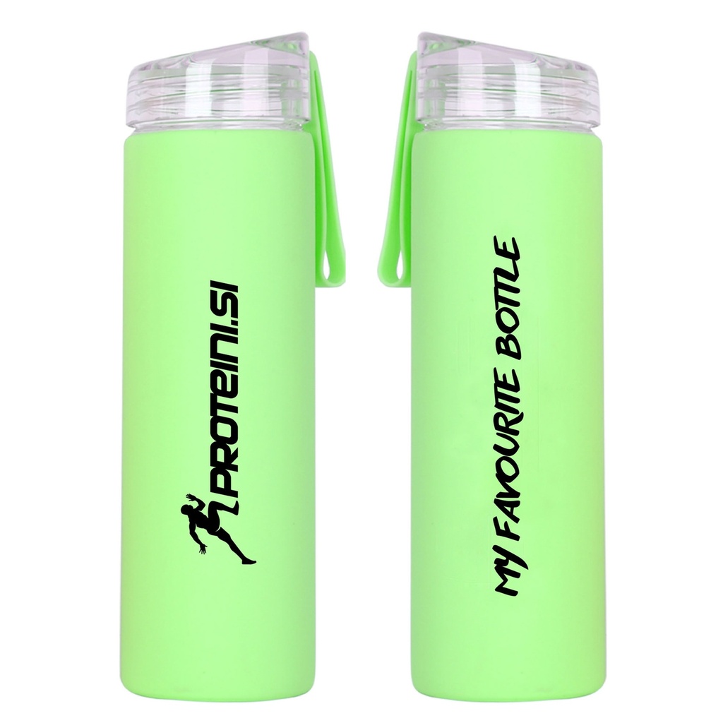 GLASS BOTTLE WITH SILICON SLEEVE "MY FAVOURITE BOTTLE", 550 ml