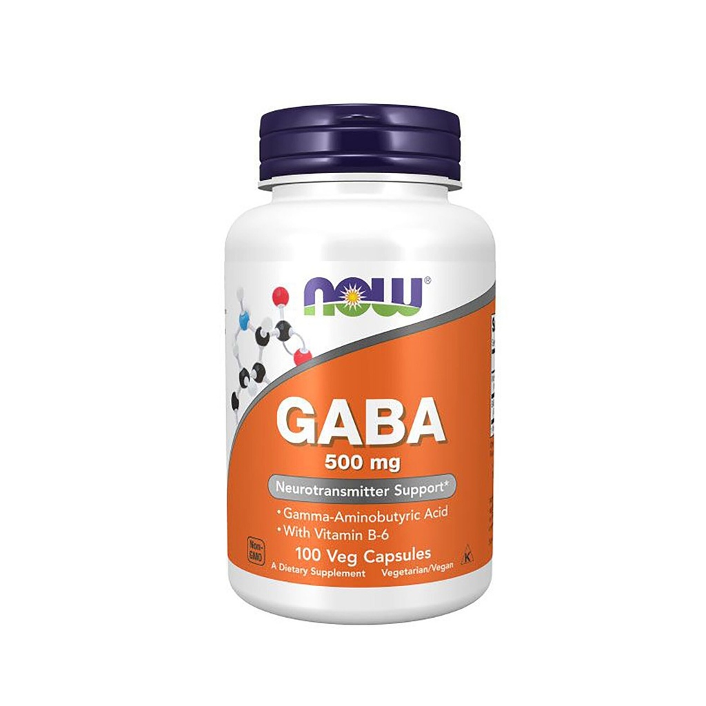 NOW GABA 500mg, 100 capsule veg.
