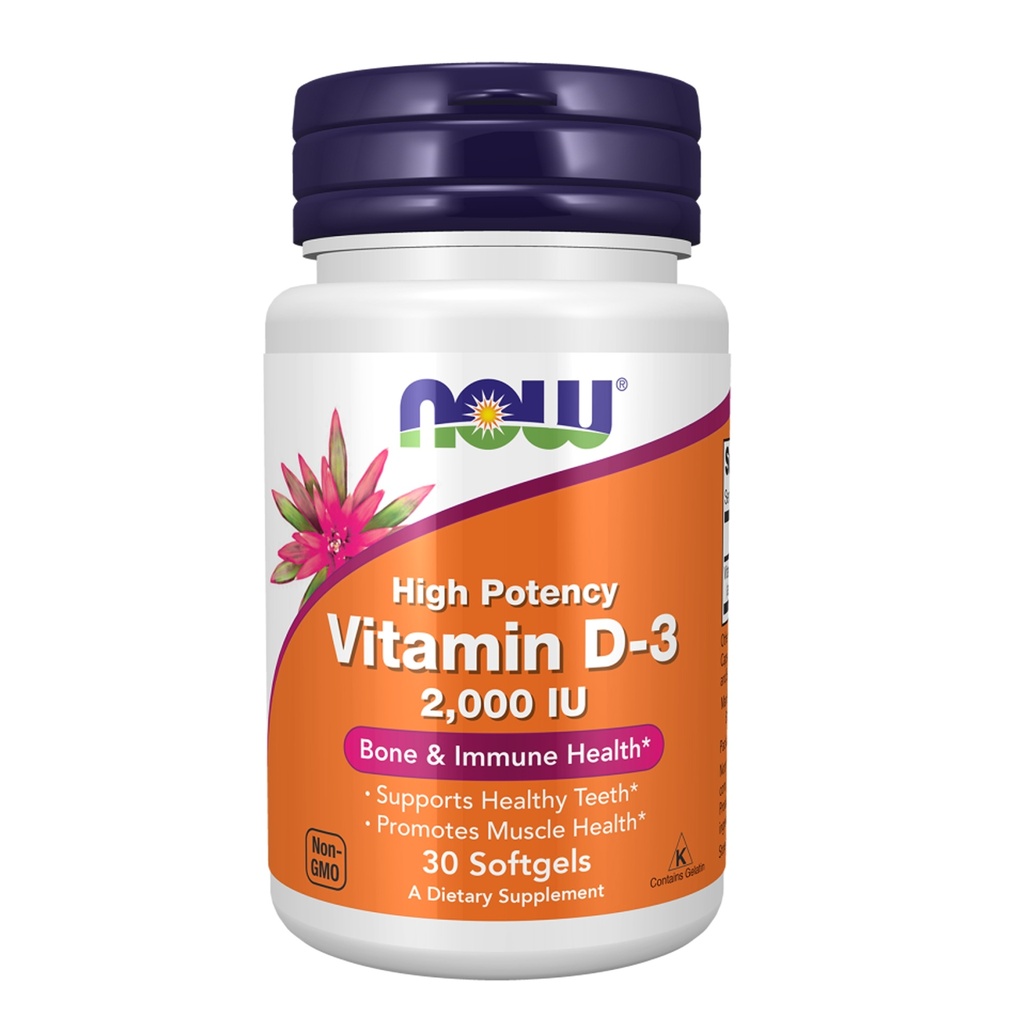 NOW VITAMIN D-3 (2000IU), 120 softgel kapsula