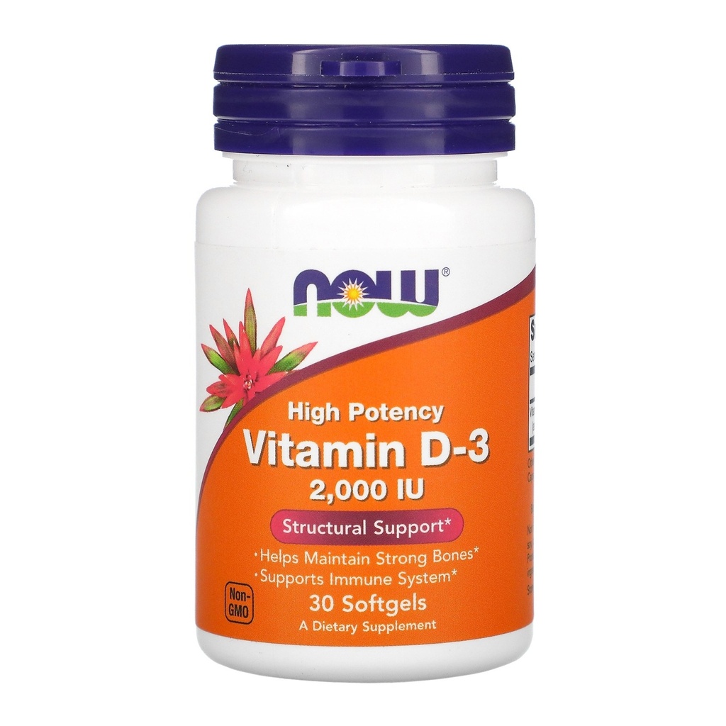NOW VITAMIN D-3 (2000IU), 30 softgels