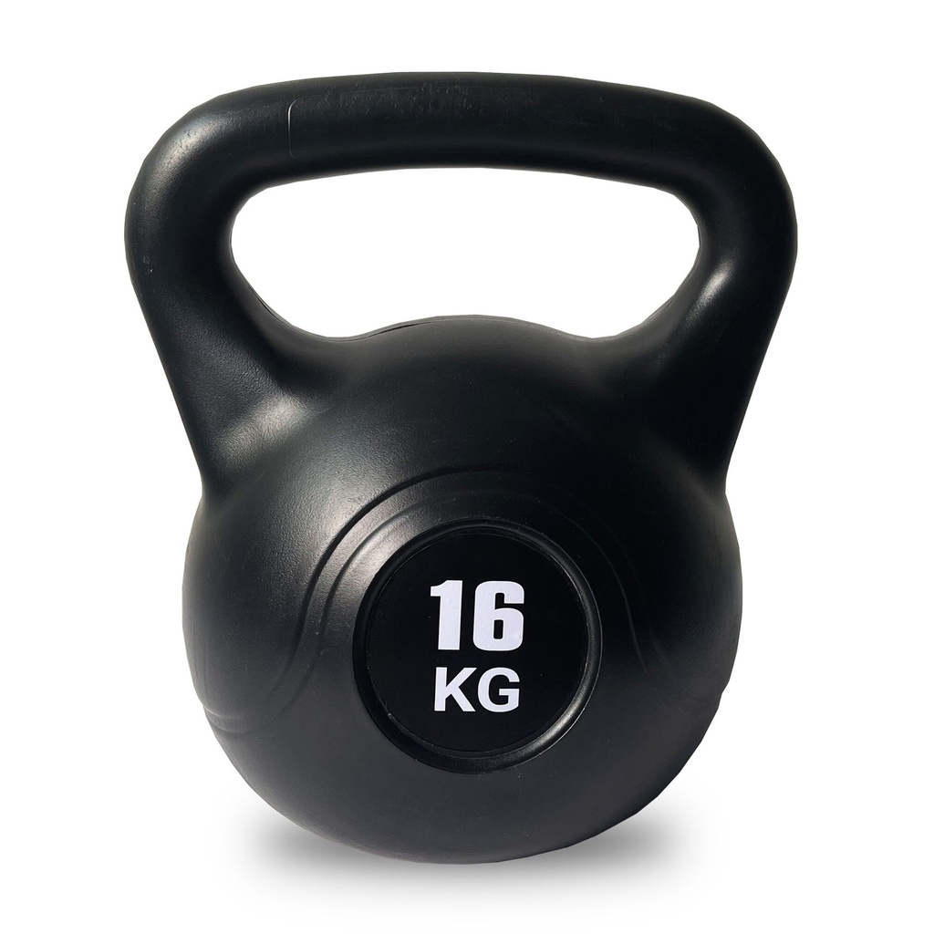 PROTEINI.SI UTEŽ Z ROČAJEM (KETTLEBELL) - ČRNA, 16kg