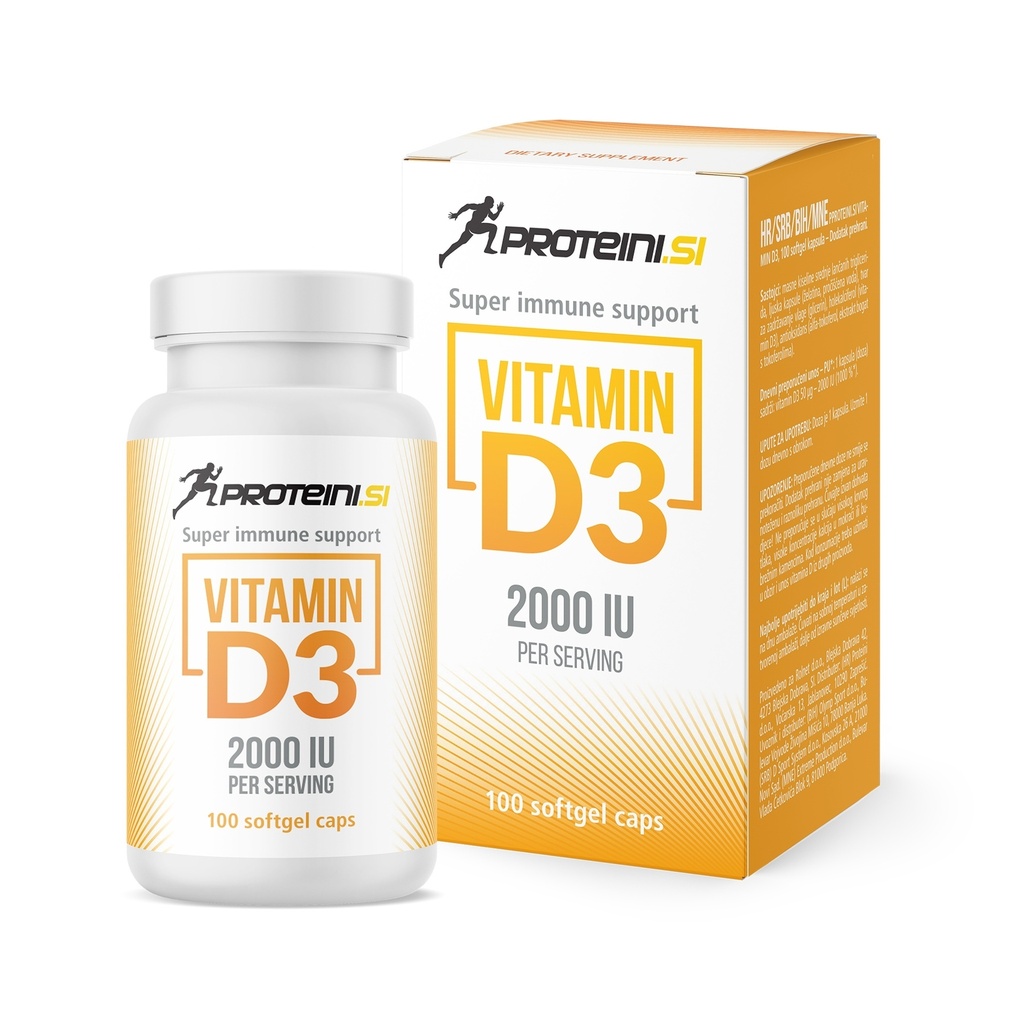 PROTEINI.SI VITAMIN D3 (2000IU), 100 softgel kapsula